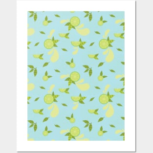 Citrus Splash Seamless Surface Pattern Design Posters and Art